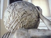 Atlas holding up the Farnese Globe of constellations